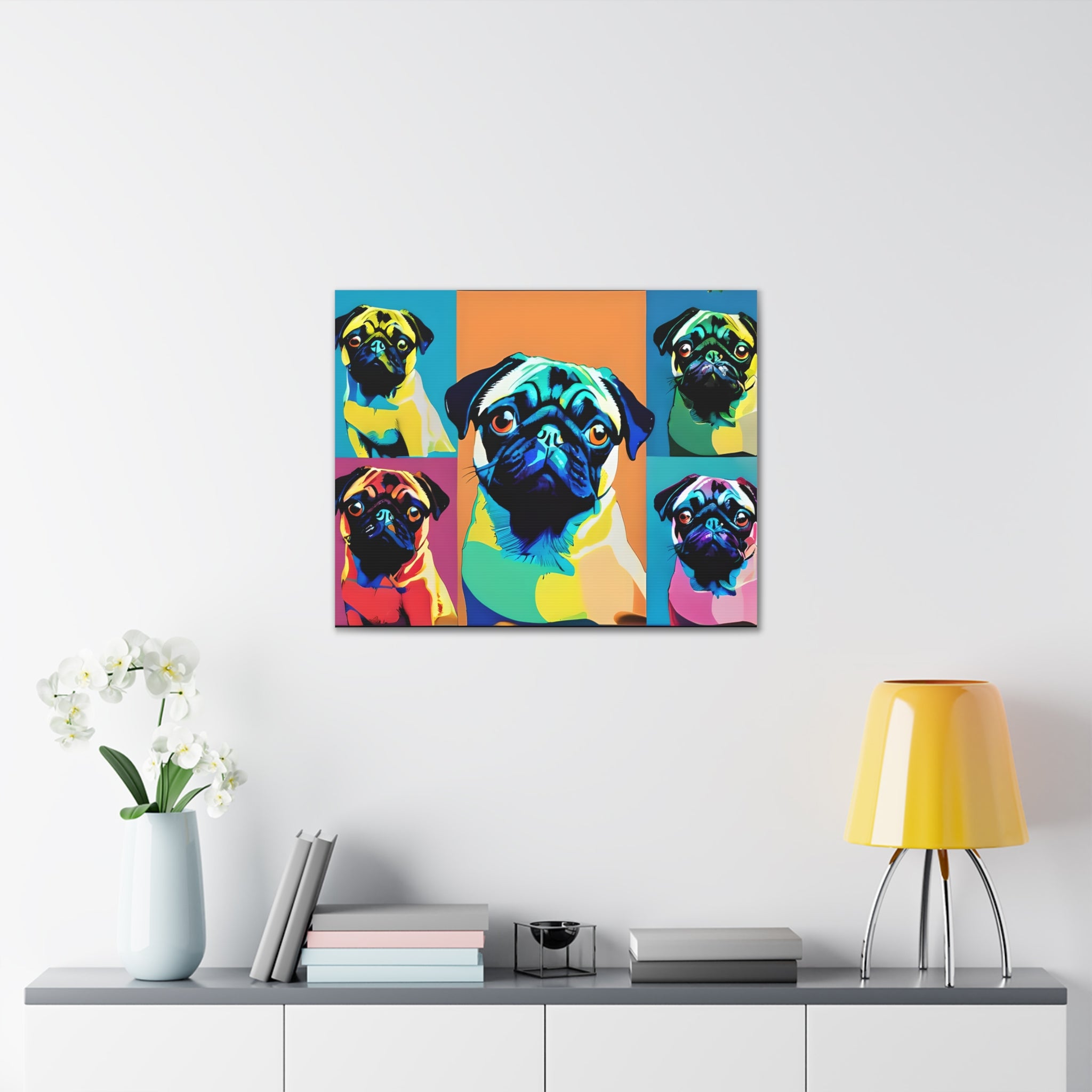 Pop Art Pug Dog Pug Canvas Wall Art