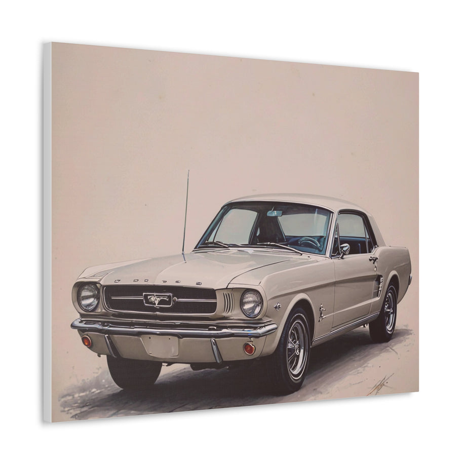 Vintage Canvas Wall Art 1964 Ford Mustang