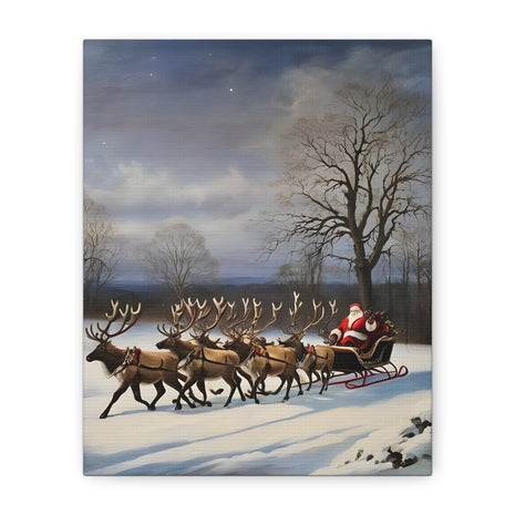 Christmas Canvas Wall Art Santa Sleigh