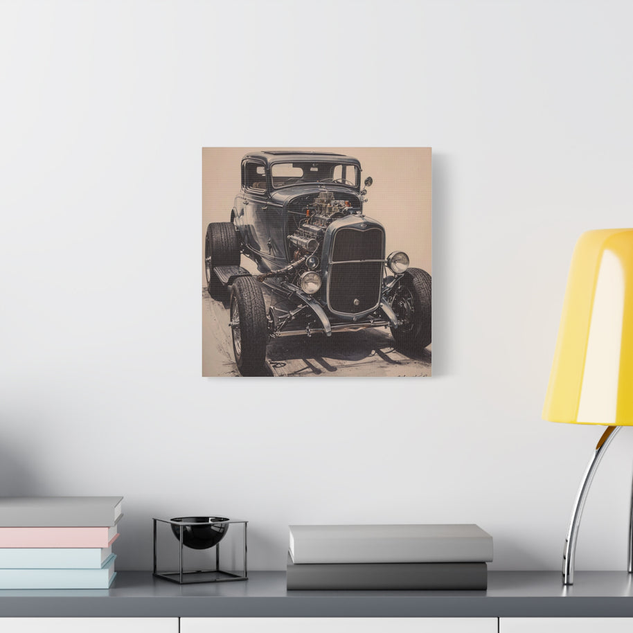 Vintage Canvas Wall Art 1932 Ford V8