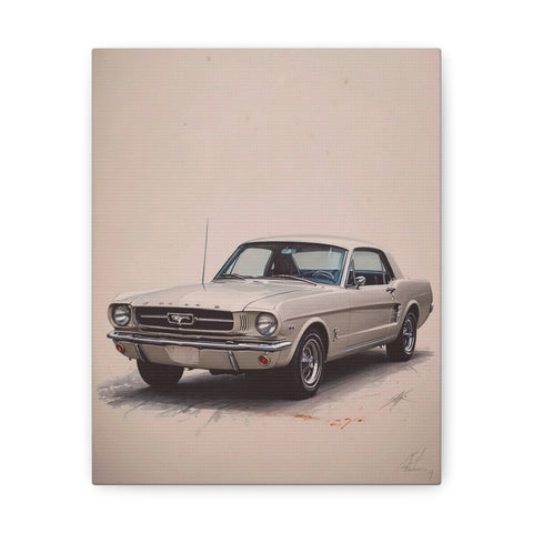 Vintage Canvas Wall Art 1964 Ford Mustang