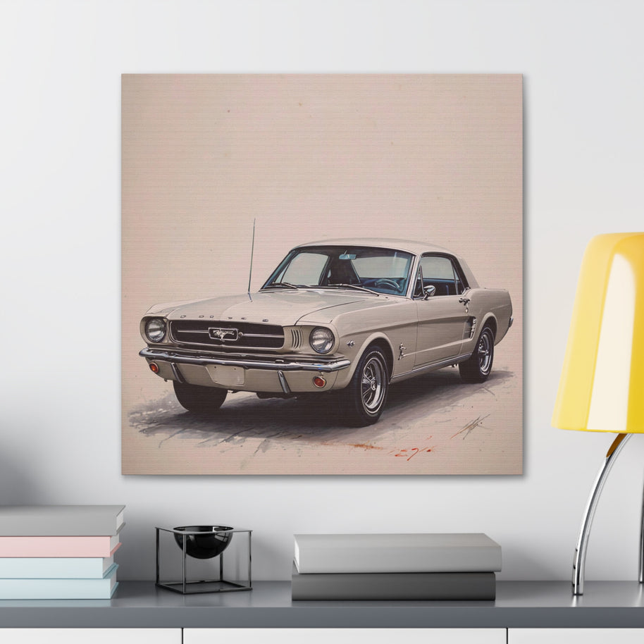 Vintage Canvas Wall Art 1964 Ford Mustang