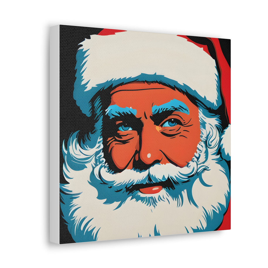 Santa Canvas Wall Art Pop Art Blue
