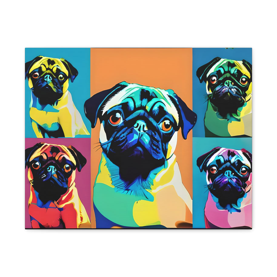 Pop Art Pug Dog Pug Canvas Wall Art