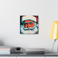 Santa Canvas Wall Art Pop Art Blue