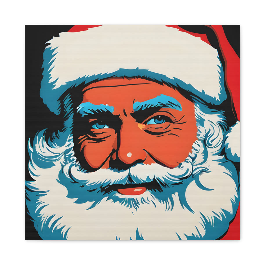 Santa Canvas Wall Art Pop Art Blue
