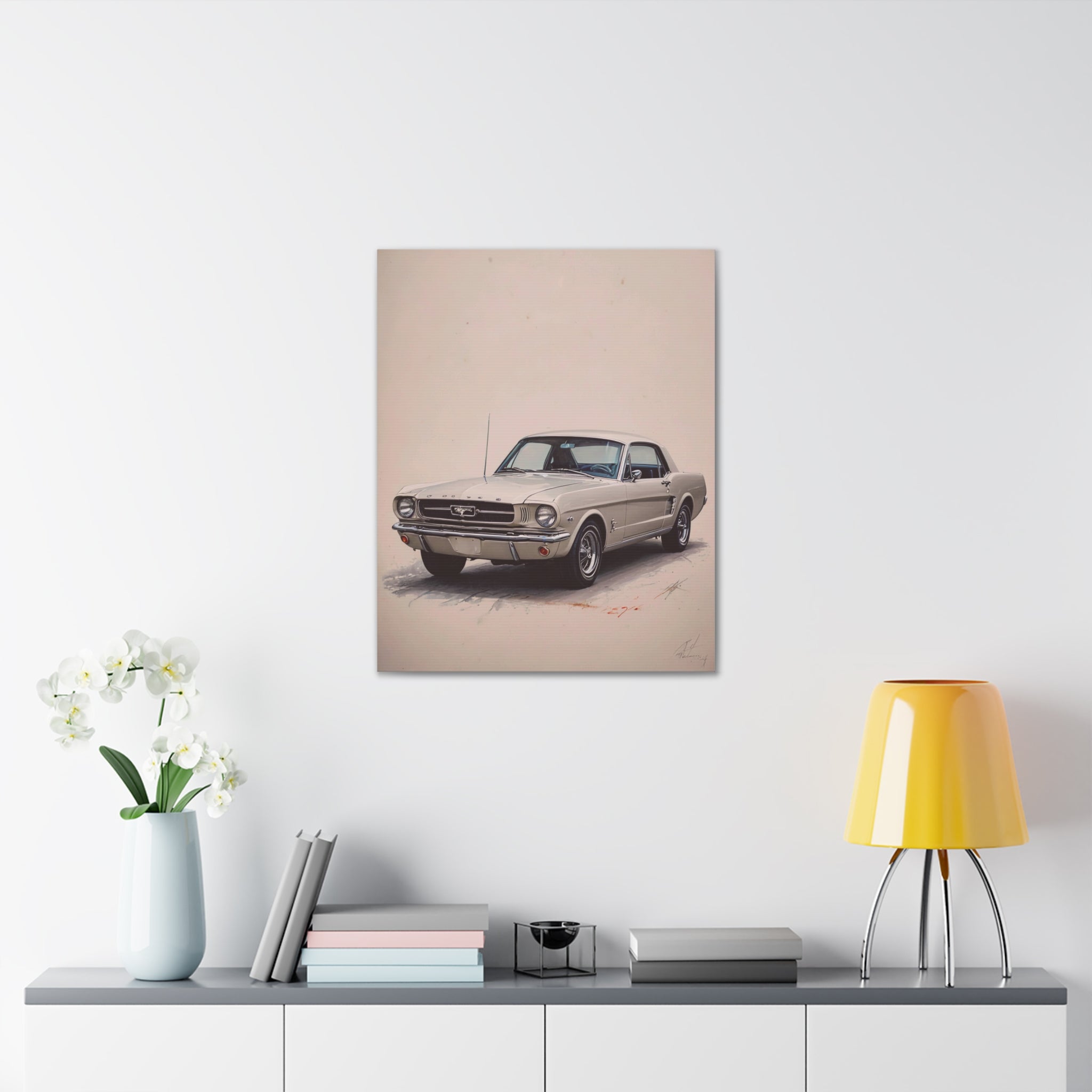 Vintage Canvas Wall Art 1964 Ford Mustang