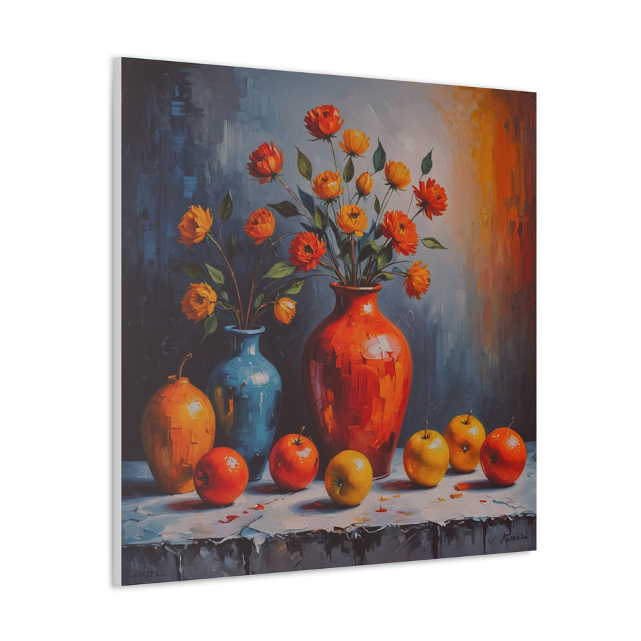 Floral Abstract Canvas Wall Art Square