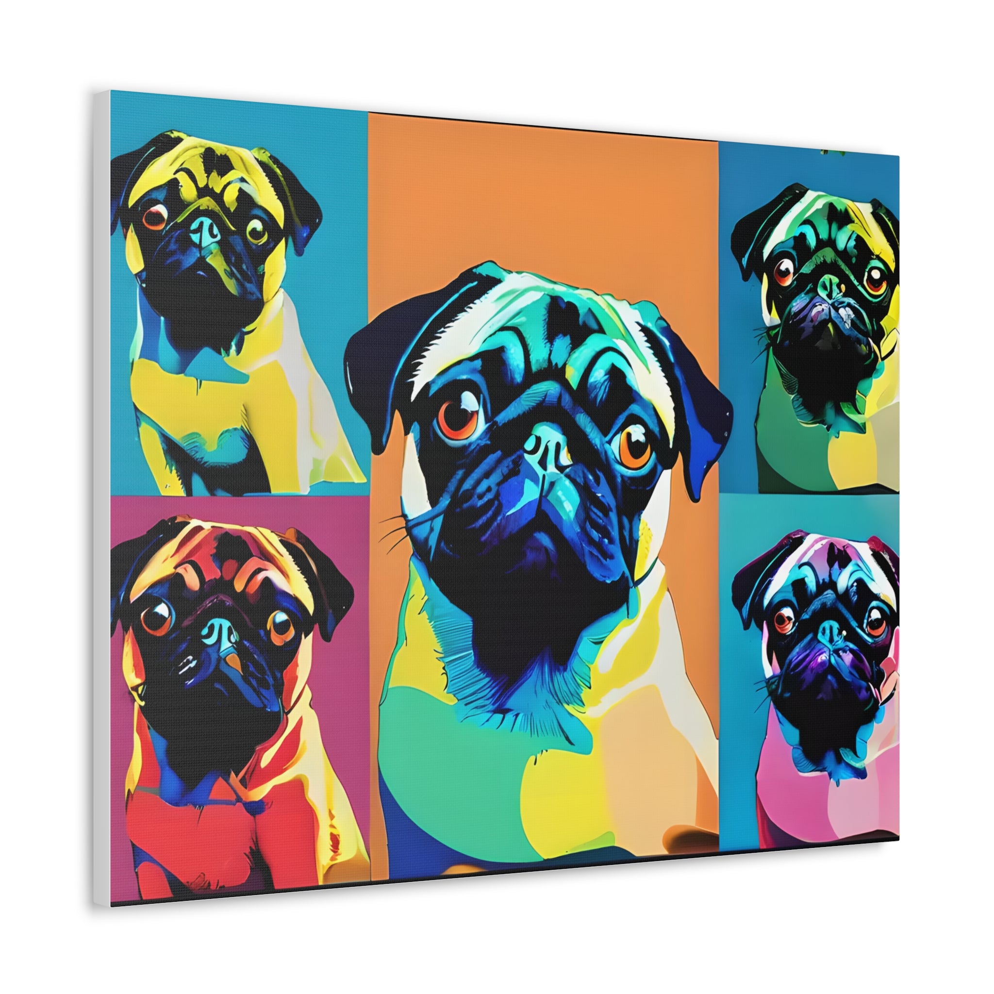 Pop Art Pug Dog Pug Canvas Wall Art