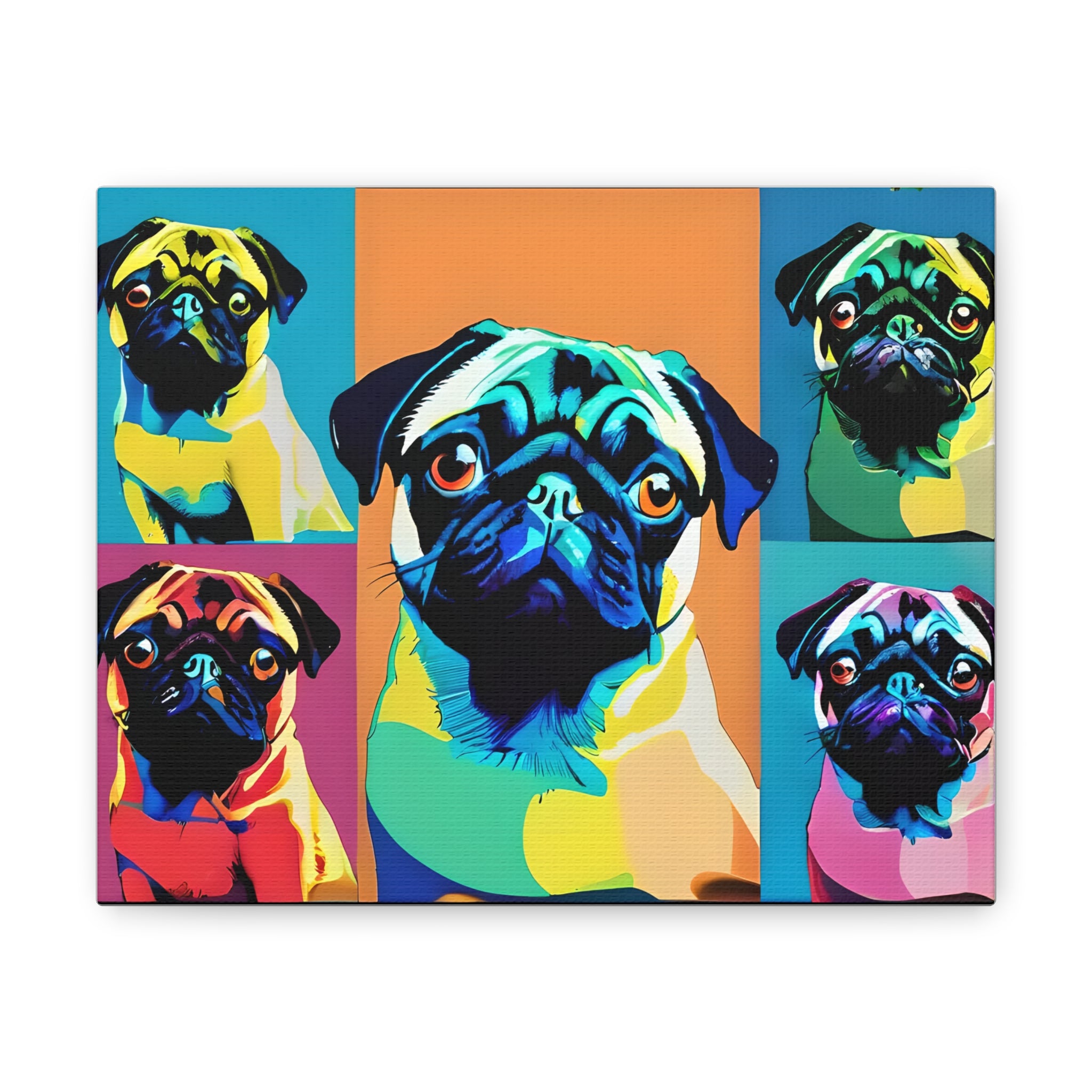 Pop Art Pug Dog Pug Canvas Wall Art