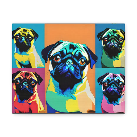 Pop Art Pug Dog Pug Canvas Wall Art