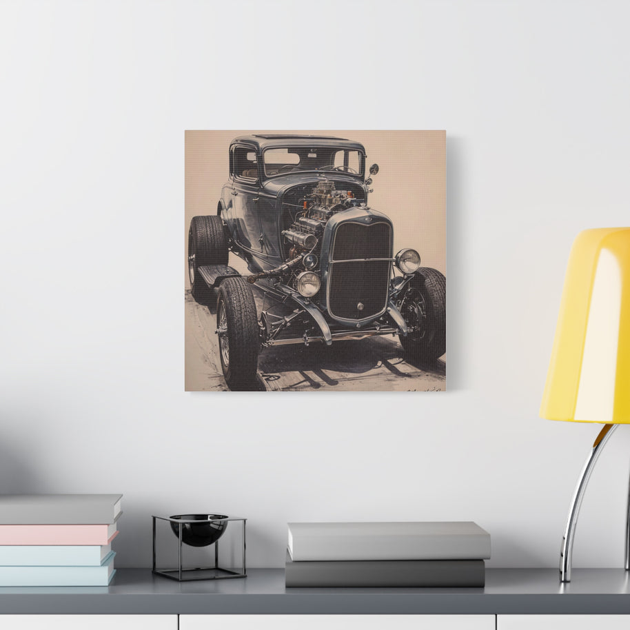 Vintage Canvas Wall Art 1932 Ford V8