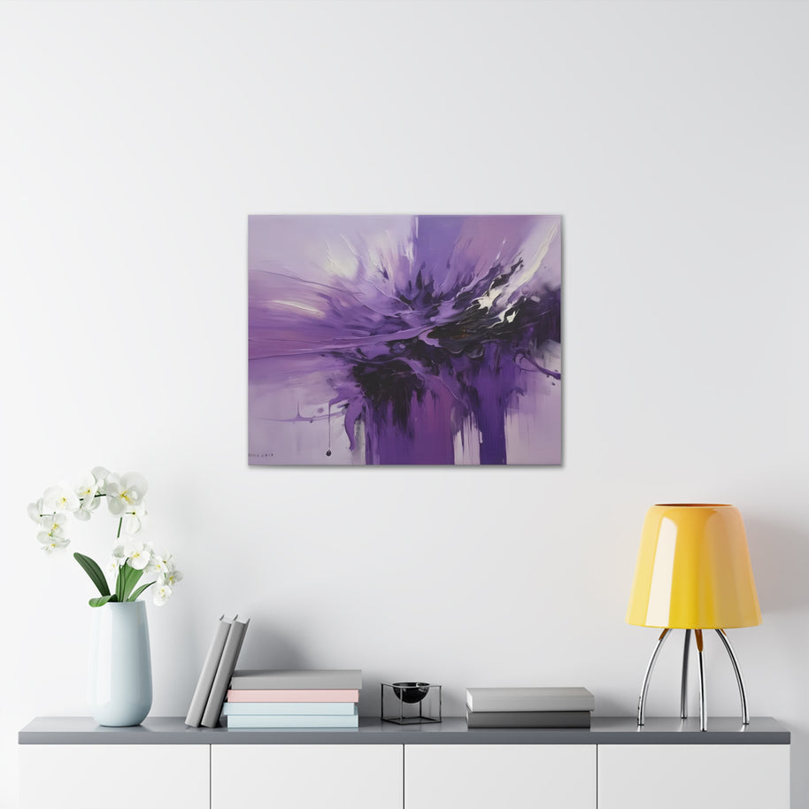 Canvas Wall Art Large Purple Abstract