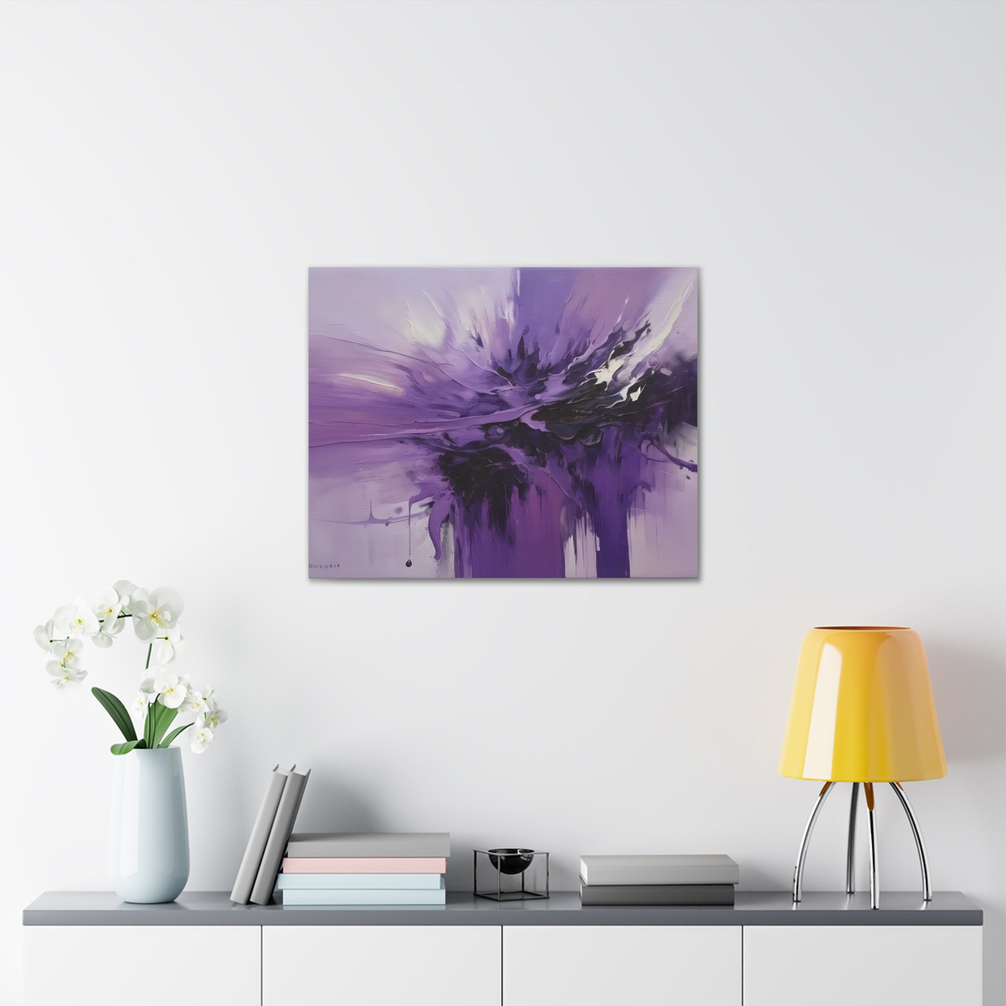 Canvas Wall Art Large Purple Abstract