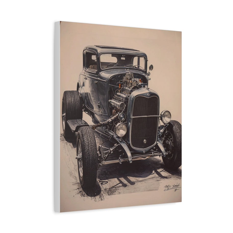 Vintage Canvas Wall Art 1932 Ford V8