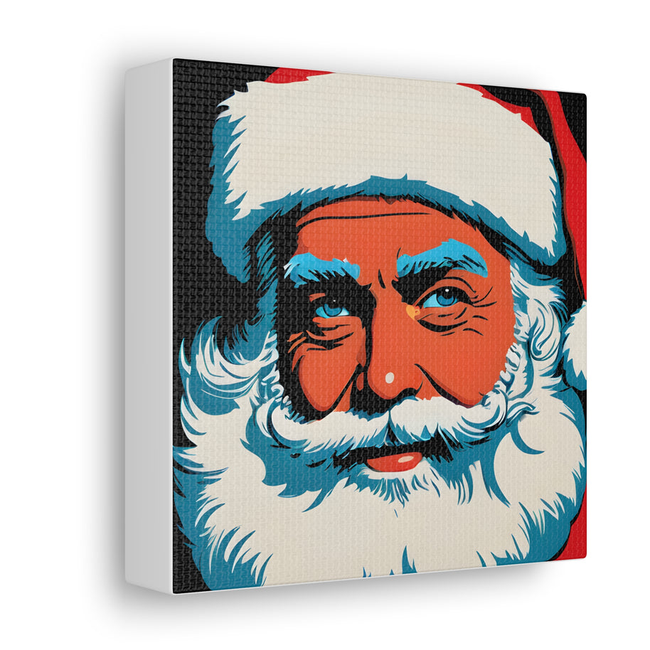 Santa Canvas Wall Art Pop Art Blue