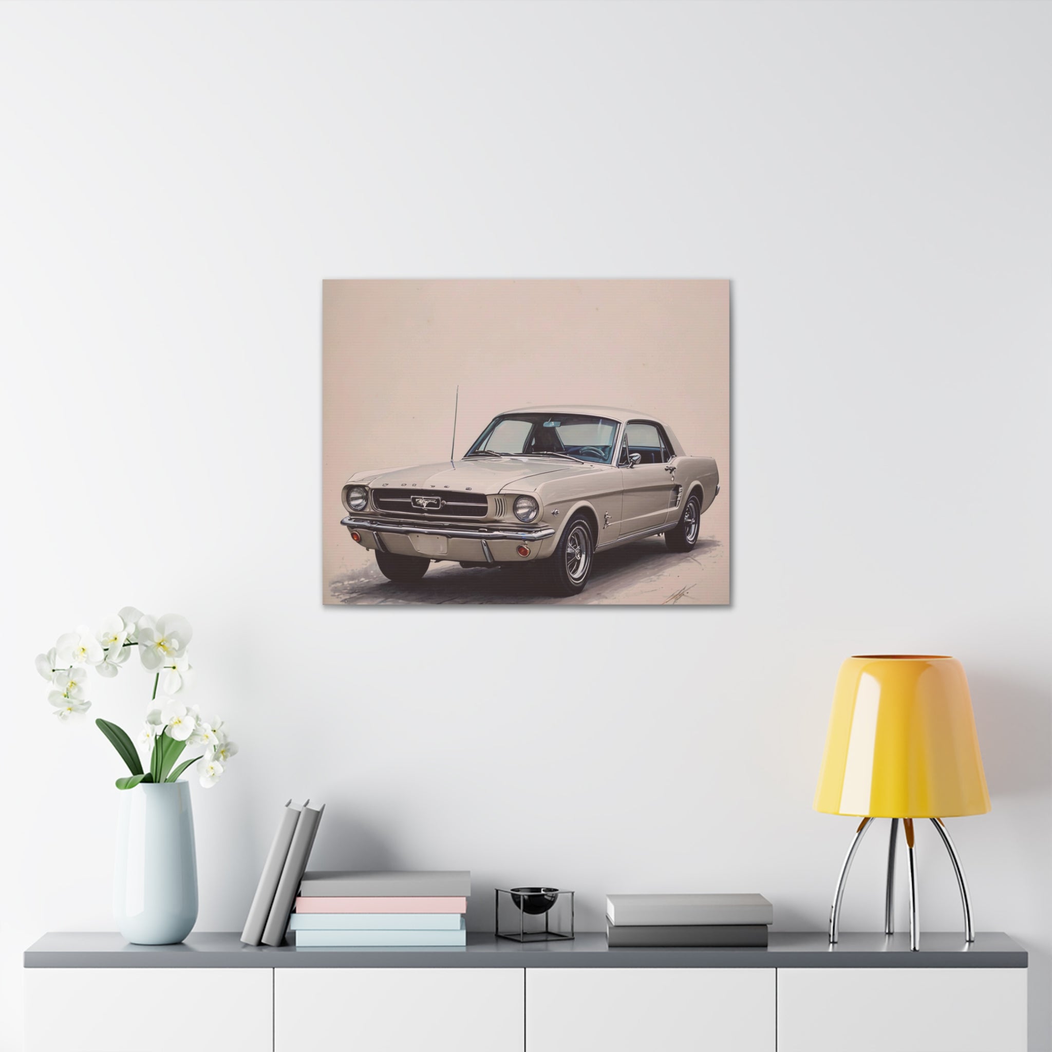 Vintage Canvas Wall Art 1964 Ford Mustang