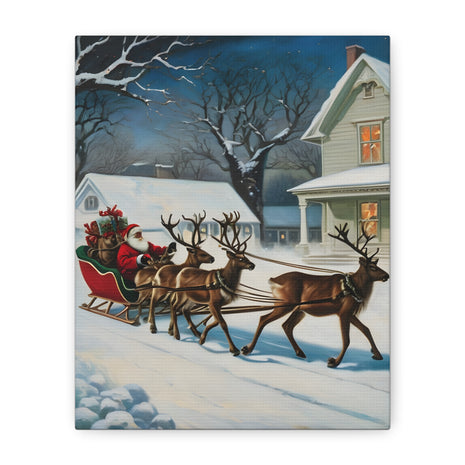 Christmas Canvas Wall Art Santa Reindeer