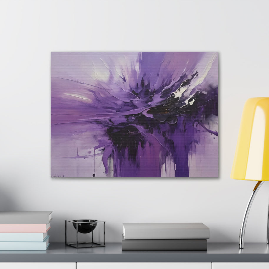 Canvas Wall Art Large Purple Abstract