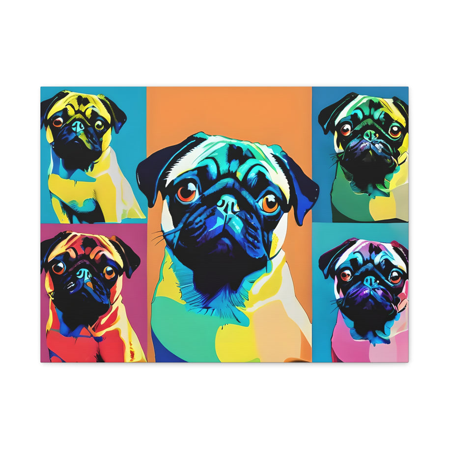 Pop Art Pug Dog Pug Canvas Wall Art