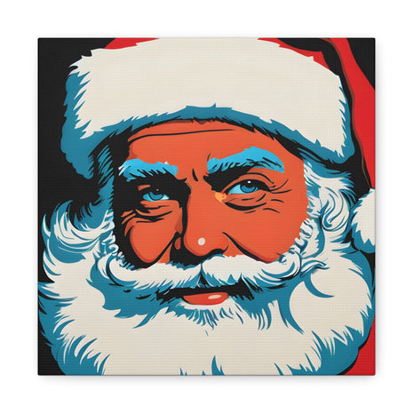 Santa Canvas Wall Art Pop Art Blue