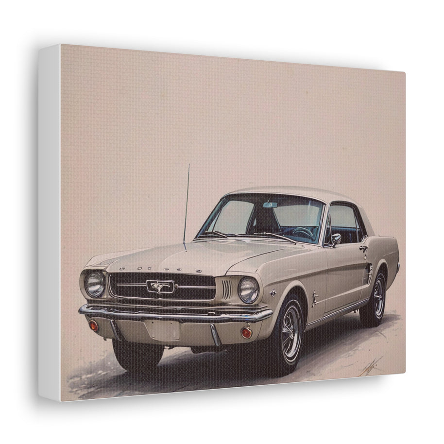 Vintage Canvas Wall Art 1964 Ford Mustang