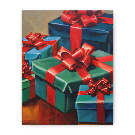 Christmas Canvas Wall Art Presents with Bows