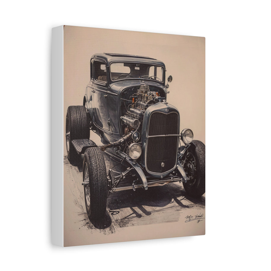 Vintage Canvas Wall Art 1932 Ford V8