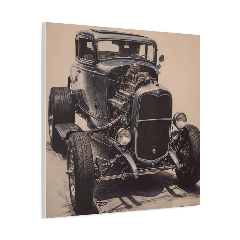 Vintage Canvas Wall Art 1932 Ford V8