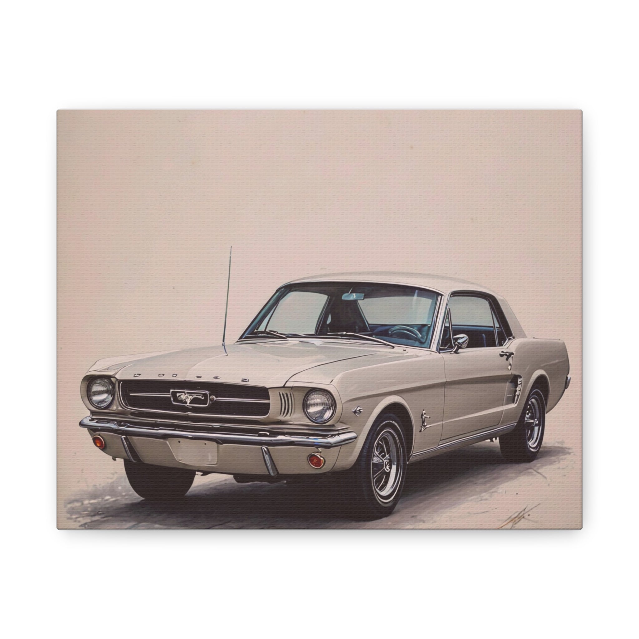 Vintage Canvas Wall Art 1964 Ford Mustang