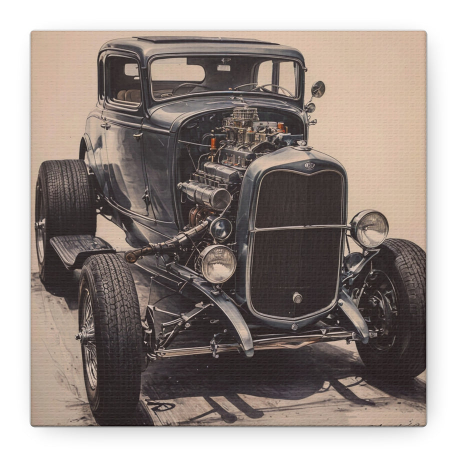 Vintage Canvas Wall Art 1932 Ford V8