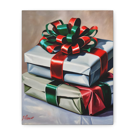 Christmas Canvas Wall Art Christmas gifts with bows