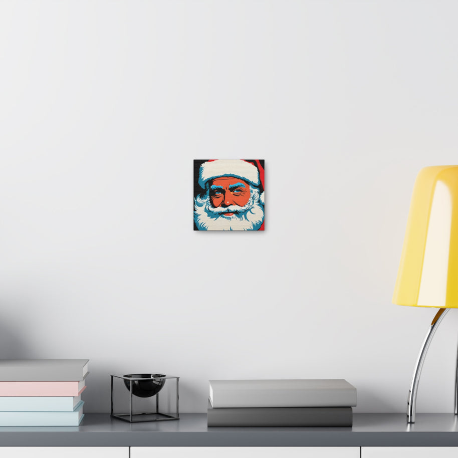 Santa Canvas Wall Art Pop Art Blue