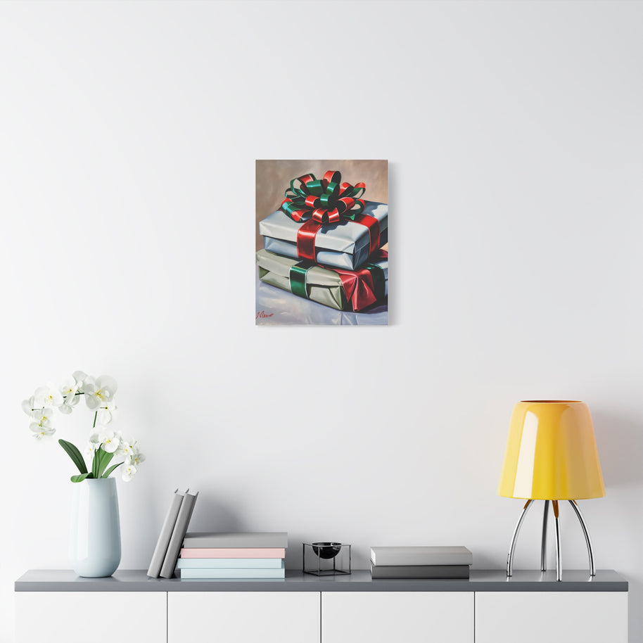Christmas Canvas Wall Art Christmas gifts with bows