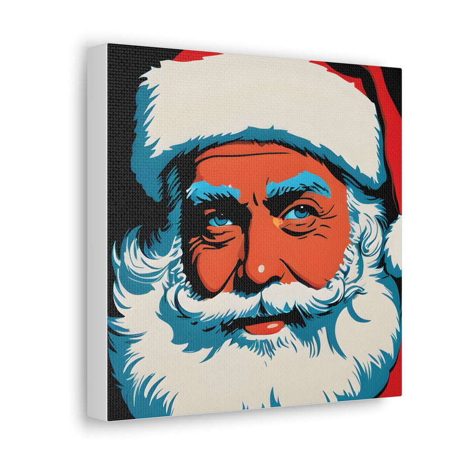 Santa Canvas Wall Art Pop Art Blue