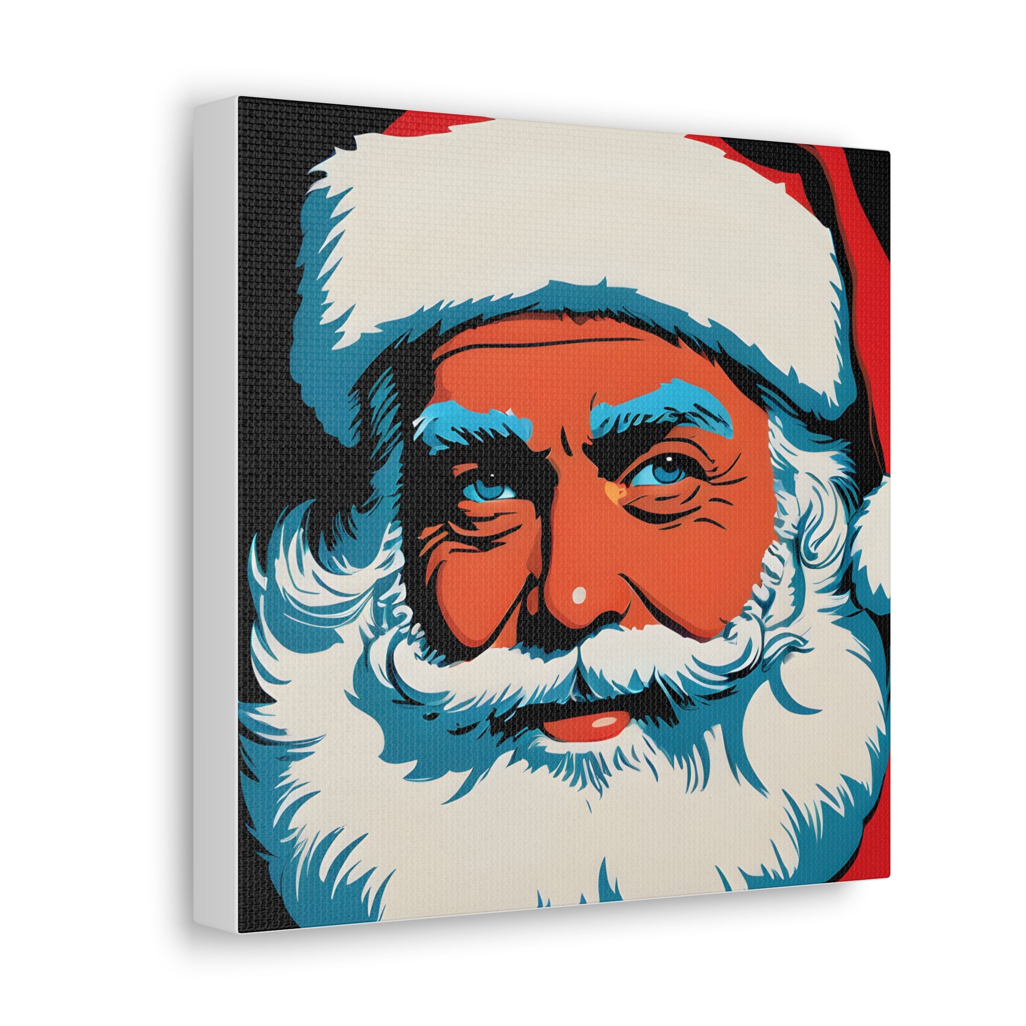Santa Canvas Wall Art Pop Art Blue