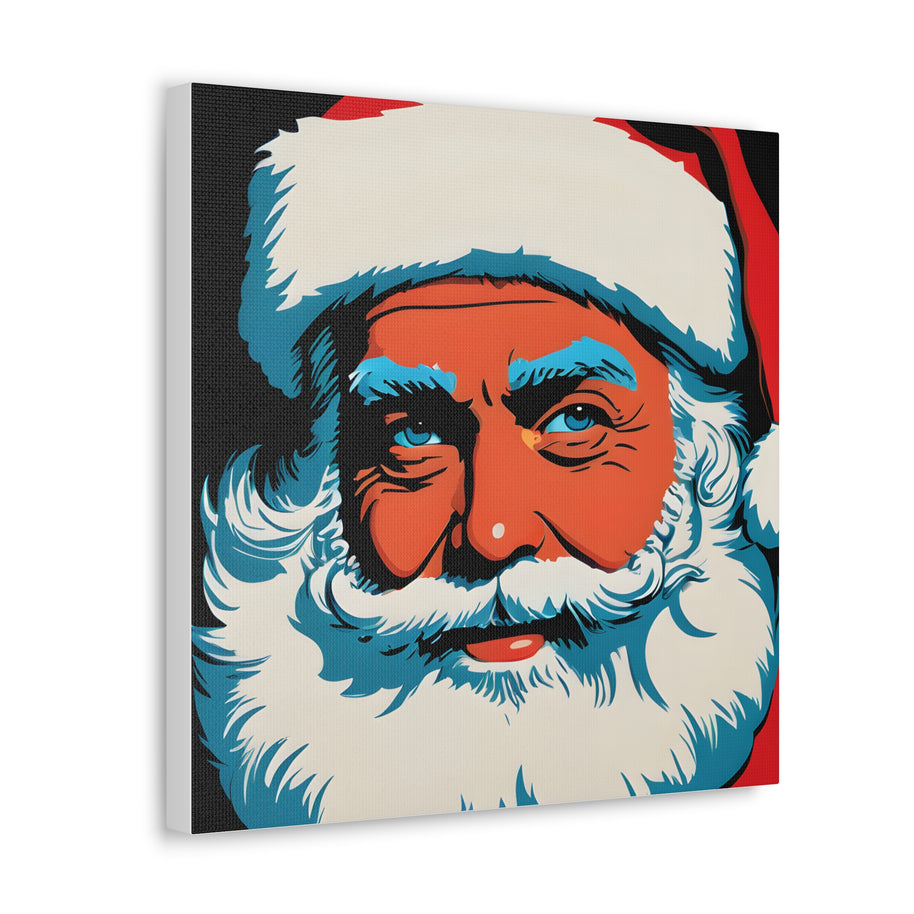 Santa Canvas Wall Art Pop Art Blue