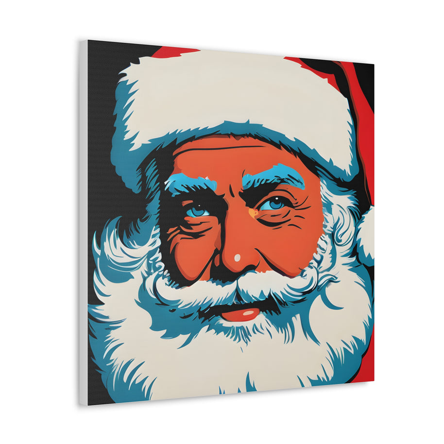 Santa Canvas Wall Art Pop Art Blue
