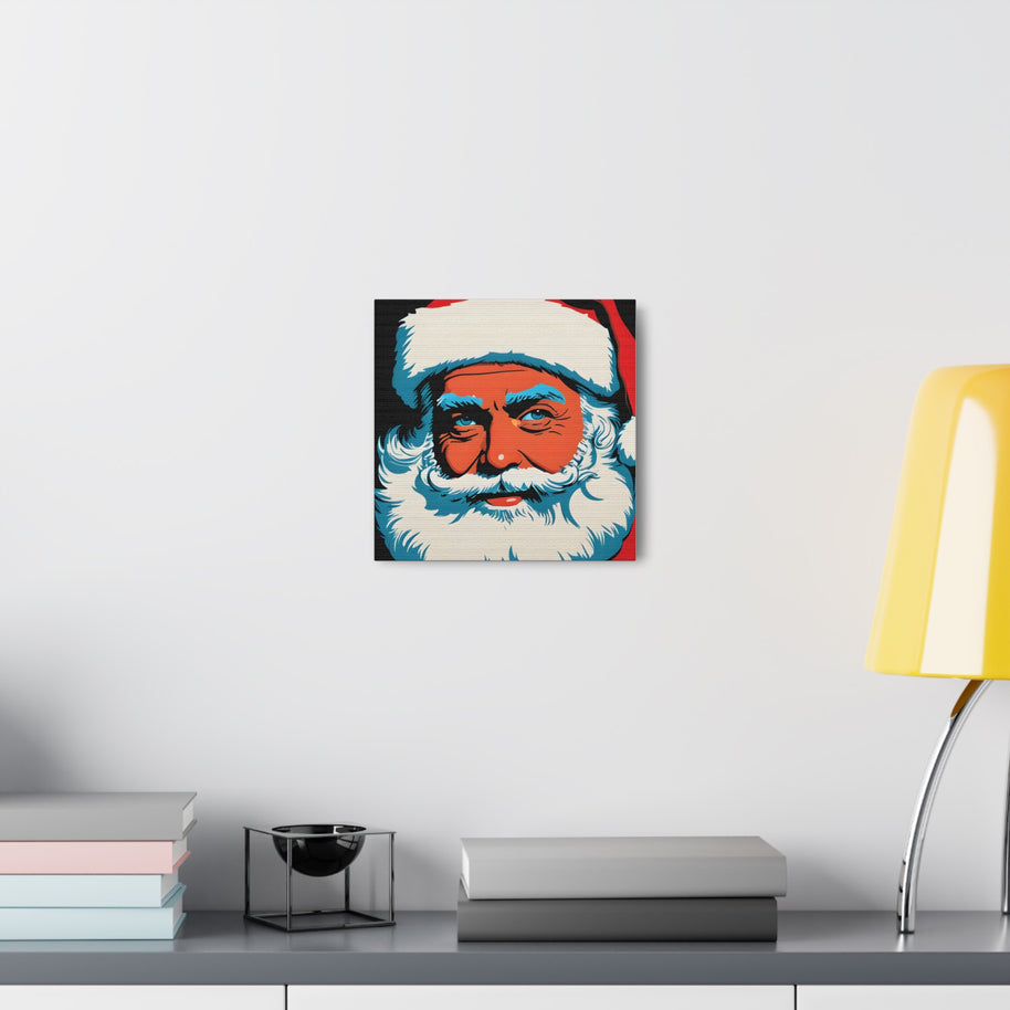 Santa Canvas Wall Art Pop Art Blue