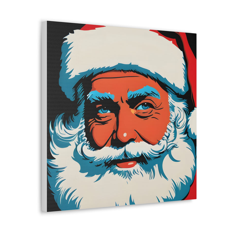 Santa Canvas Wall Art Pop Art Blue